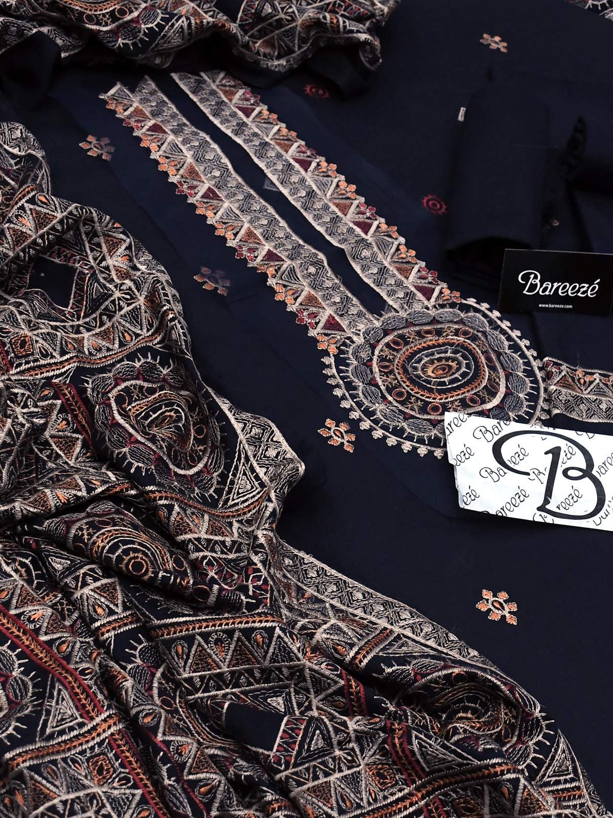 Bareeze karandi party wear 3pc dress