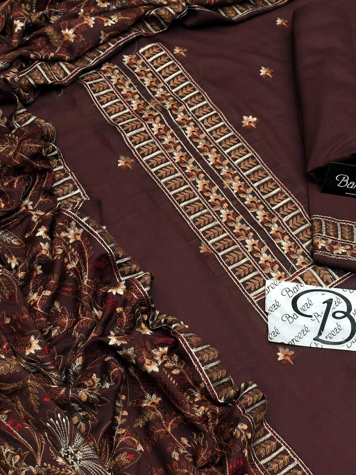 Bareeze karandi party wear 3pc dress