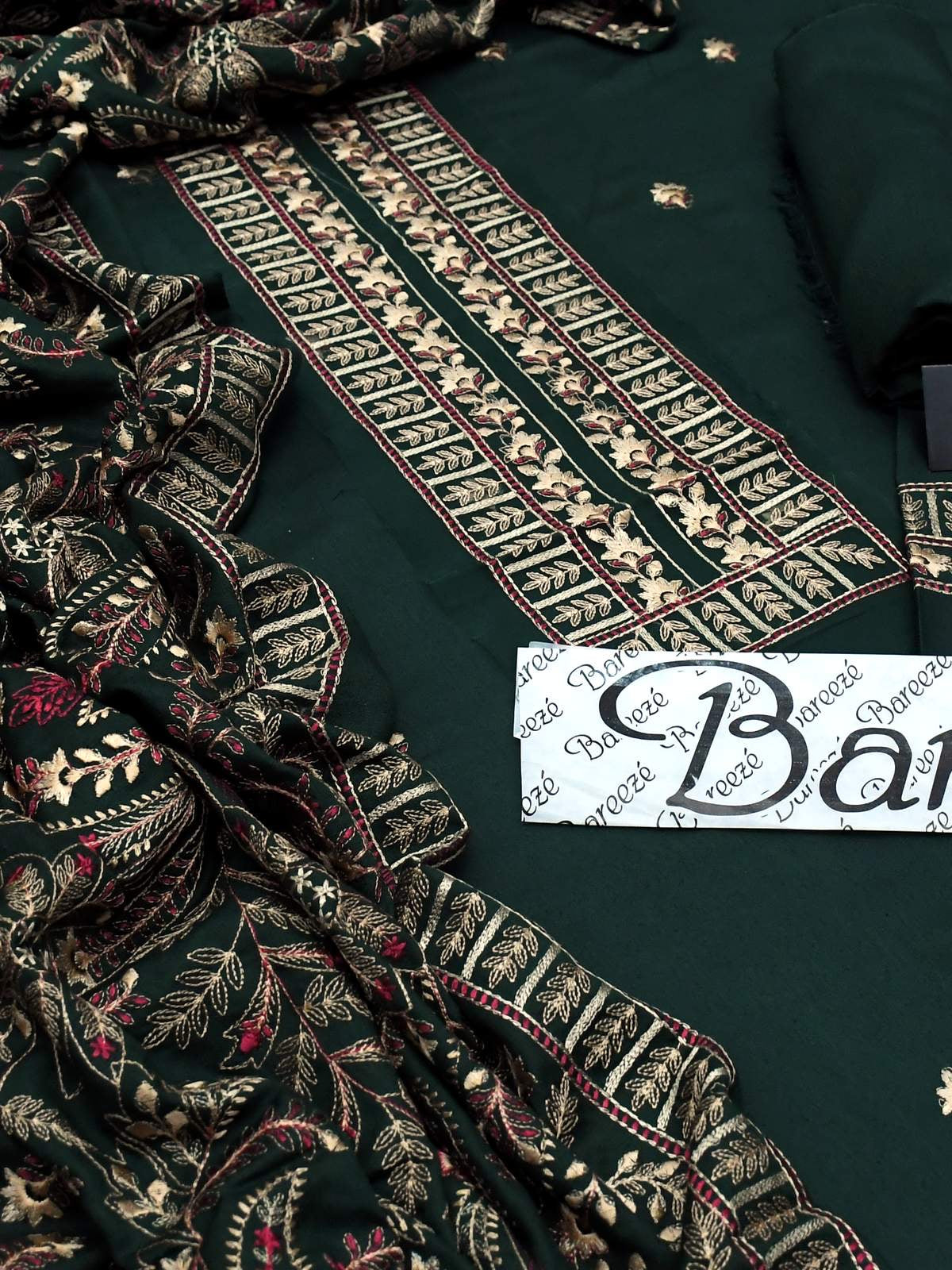 Bareeze karandi party wear 3pc dress