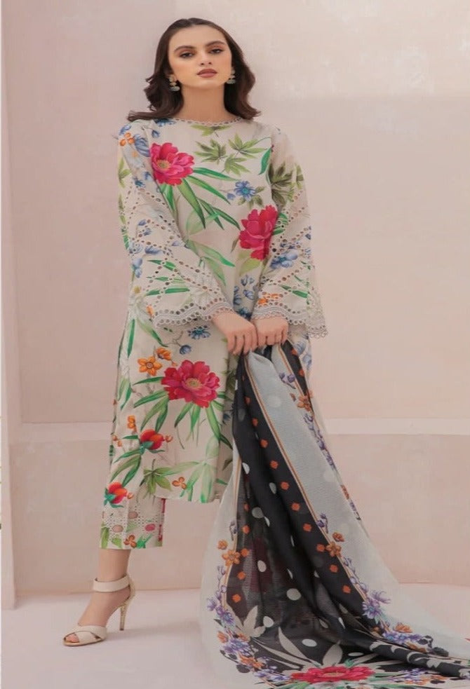 3 Piece Baroque Digital Print Linen
