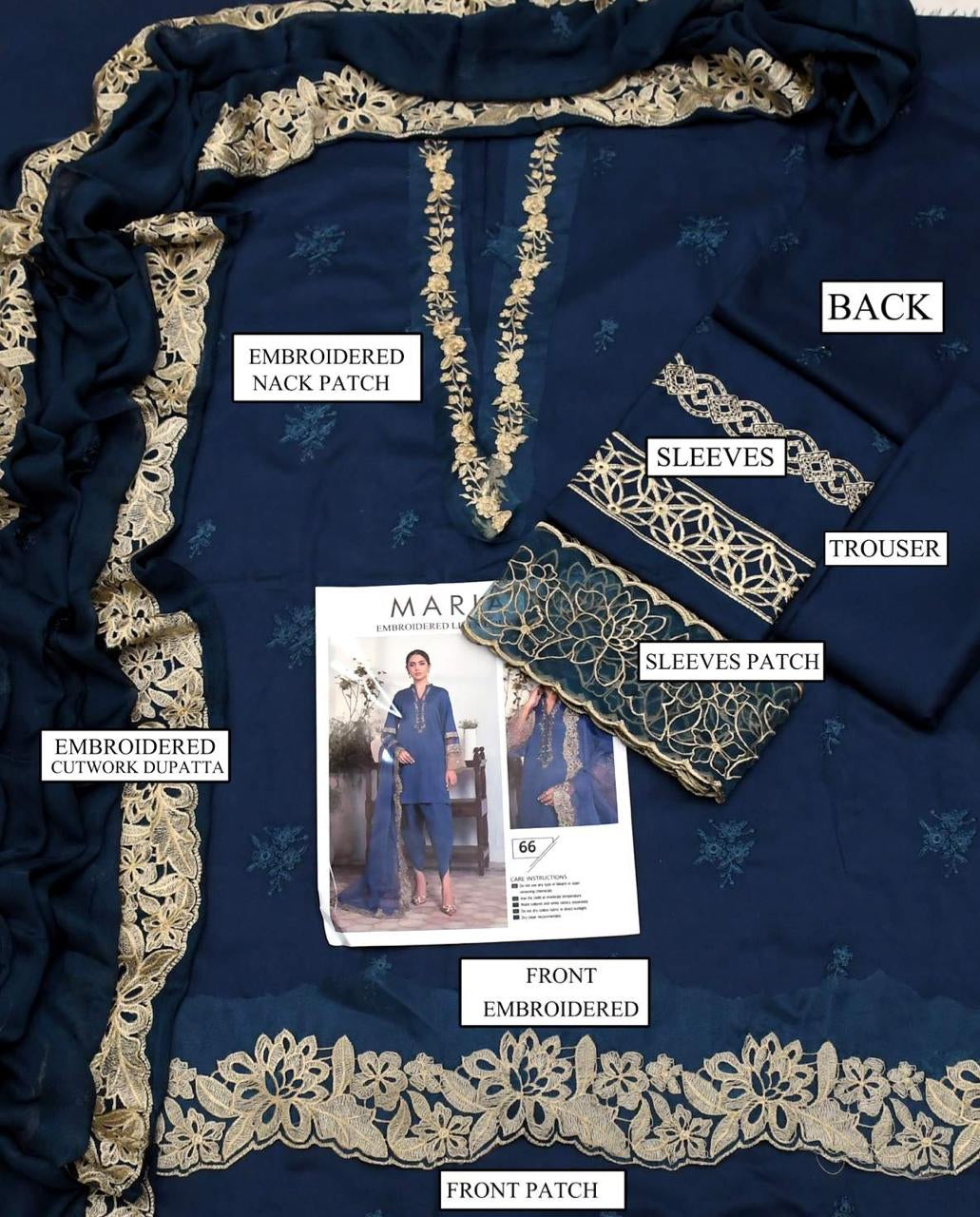 Maria.b Embroidered 3 piece winter wear