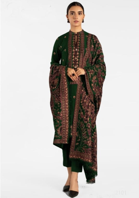 Bareeze karandi party wear 3pc dress