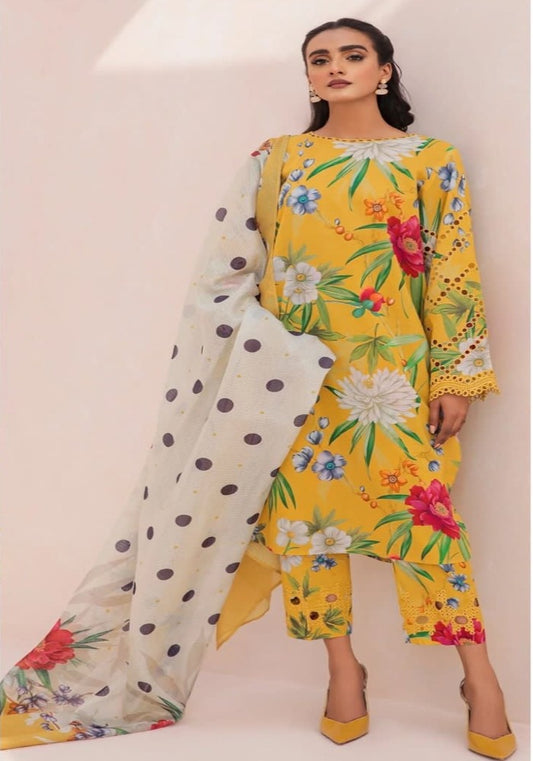 3 Piece Baroque Digital Print Linen