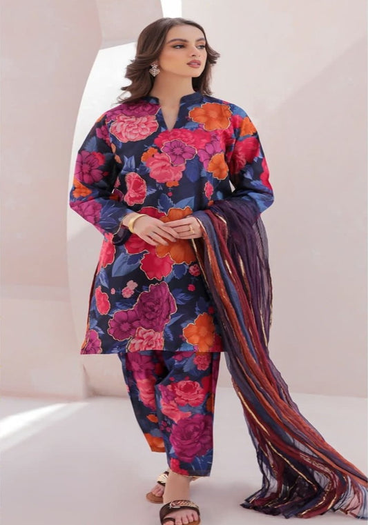 3 Piece Baroque Digital Print Linen