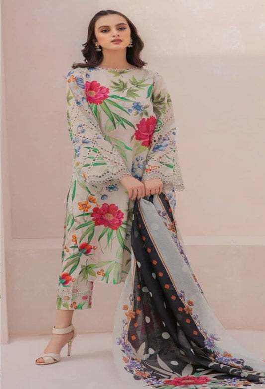 3 Piece Baroque Digital Print Linen