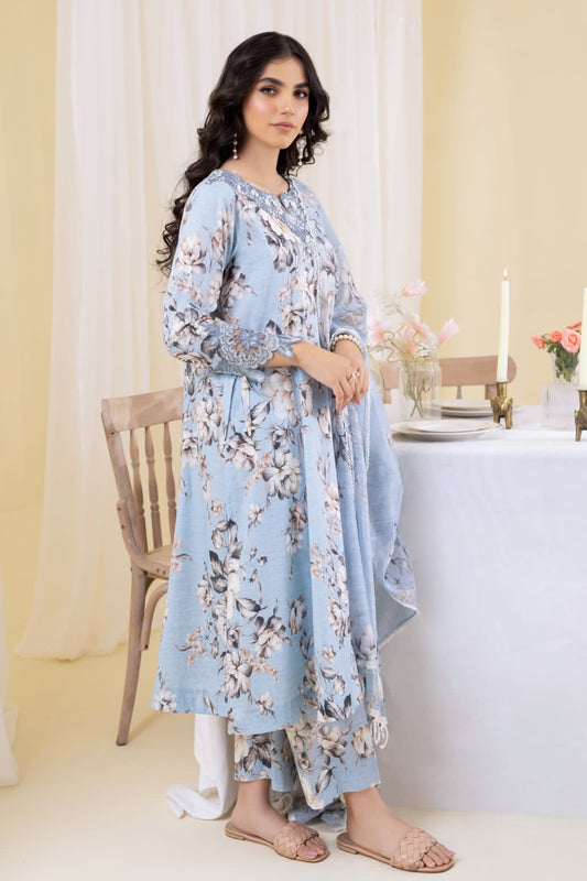 Iznik 3 piece digital print karandi suit
